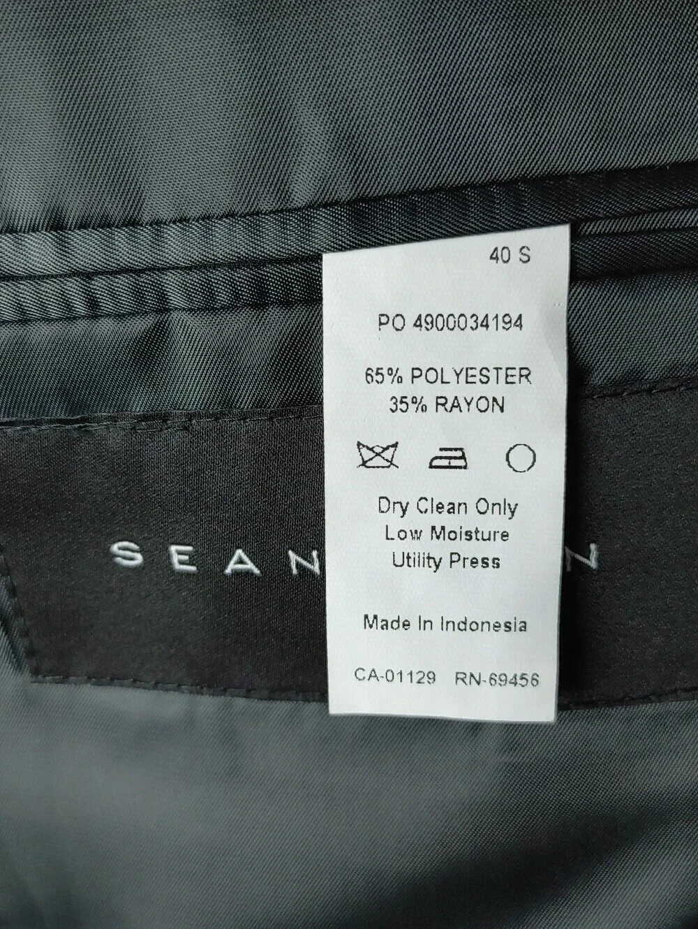 Sean John Men 40S Gray Windowpane 3 Button 2 Pc Career Suit Pleated Pants 33x27½